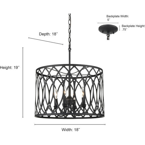 Arelyn 4 Light 18 inch Painted Modern Gold Pendant Ceiling Light